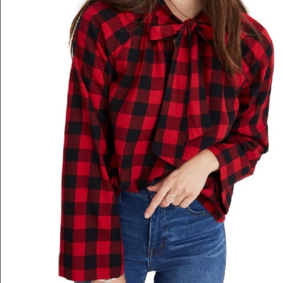 MADEWELL flannel button down shirt size small - Picture 2 of 7